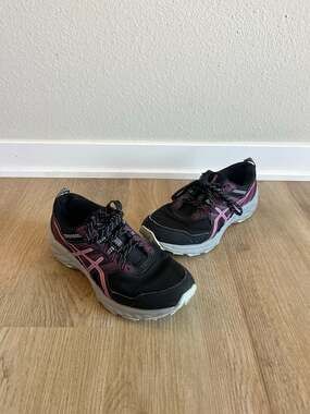 ASICS, Gel-Venture 9 Women's Trail Running/Walking Shoes, Black/Purple, 8.5W